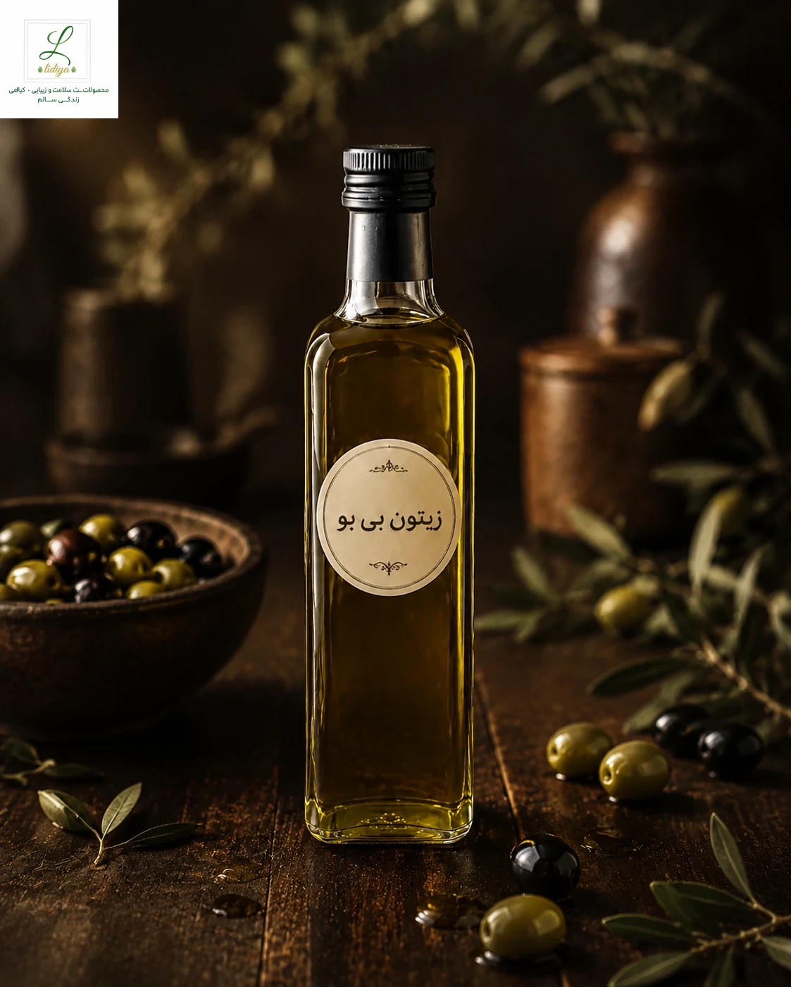 روغن زیتون بکر بی بو (نیم لیتری)