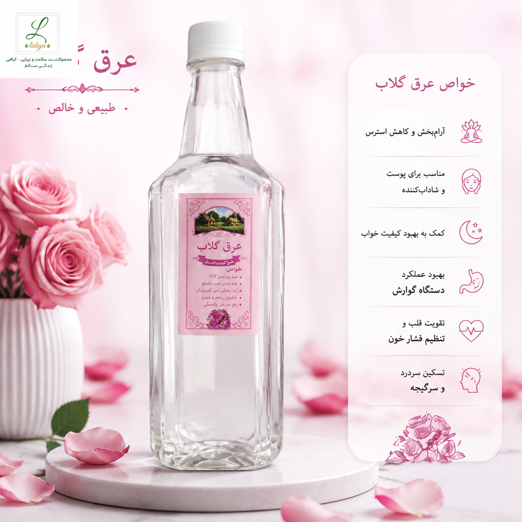 گلاب اعلا با کیفیت عالی  درمانی (یک لیتری )