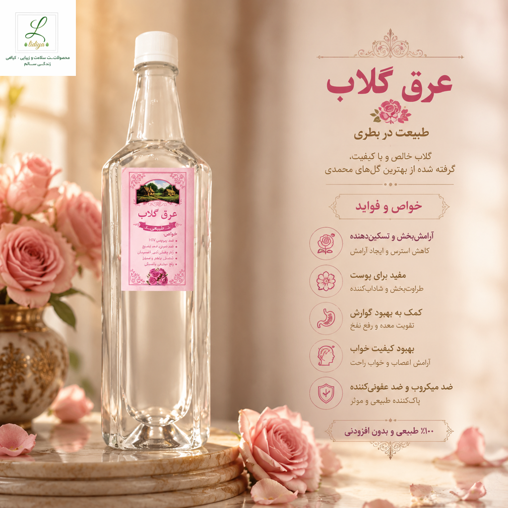 گلاب اعلا با کیفیت عالی  درمانی (یک لیتری )