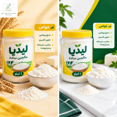 مالجبن ساده لیدیا  | پنیر مالجبن حاوی کلسیم و پروتئین | ظرف پلاستیکی درب زرد